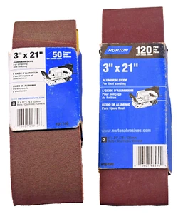 7PCS Belt Sander Sandpaper 3x21 Sanding Belts 5x80 2x120 Grit Aluminum Oxide NEW - Picture 1 of 2