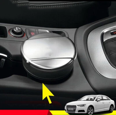 Para Audi A4 A6 A3 A5 Q3 Q5 Q7 APS ALUMINIO Cromo Cenicero Caja Taza Tamaño Mediano Soporte 1x Foto 1 de 4