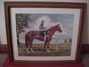 Large Secretariat Framed Print 28 x 24 Signed Paul Jarvis Wooldridge 1973 - Picture 1 of 7
