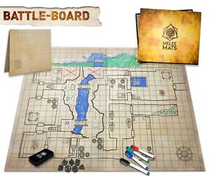 The Original Battle Grid Game Board - 23x27 - Dry Erase Square & Hex RPG Mini...