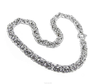 Collana Bizantina argento 925  collier girocollo donna  larga 12mm 75gr maestosa - Immagine 1 di 3
