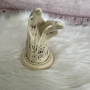 Vintage MH Cook Company Cultured Ivory Double Porpoise Statue Made Is USA - Picture 1 of 8