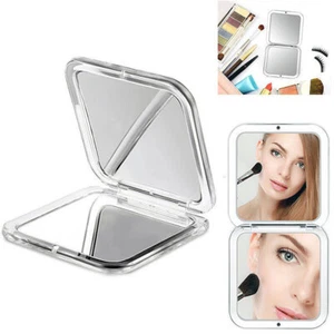 1 Double Sided Folding Mirror Compact Magnifying Travel Cosmetic Makeup Handheld - Picture 1 of 1