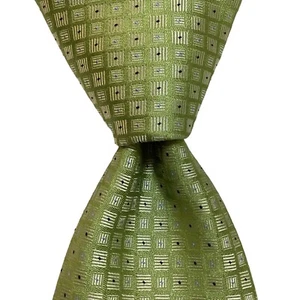 ARROW Men's Polyester Skinny Necktie Designer Geometric Green/White/Black NWT - Picture 1 of 3