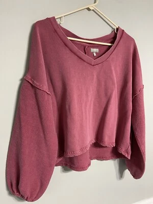 Sudadera corta True Craft rosa de algodón de gran tamaño para mujer XS Foto 1 de 4