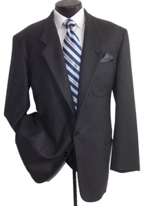 @ 90's Giorgio Armani Gray Herringbone 2Button Flannel Wool Vtg Jacket, Coat 42L - Picture 1 of 7