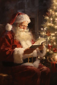 SANTA CLAUS CHRISTMAS HOLIDAY STRETCHED CANVAS PRINT WALL ART READY TO HANG CA2 - Picture 1 of 7