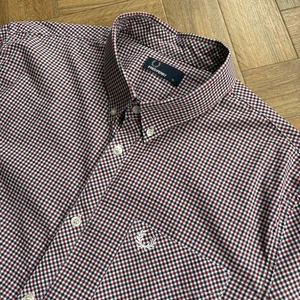 Fred Perry Gingham Check Shirt Mens Size Extra Large Blue Red White Short Sleeve - Picture 1 of 17