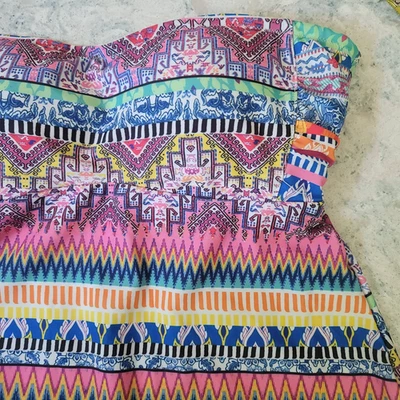 Camiseta Tankini Jessica Simpson Mujer M Sin Tirantes Bandeau Boho Ropa de Baño Playa Viaje Foto 1 de 4