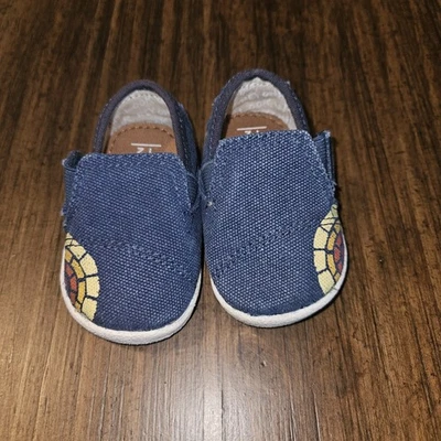 Toms Classics Azul Marino Pequeño Talla 2 Niño Pequeño Infante Sin Cordones Informales Lona Pisos Foto 1 de 4