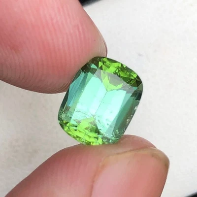 3.40 Cts Natural Cushion Cut Blueish Green Tourmaline Gemstone From Afghanistan - Image 1 of 4
