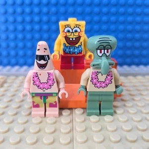 Set minifigure Lego SpongeBob, Squidward & Patrick bikini fondo festa autentico - Foto 1 di 4