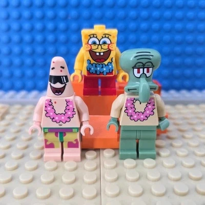 SpongeBob, Squidward & Patrick Lego Minifigure Set Bikini Bottom Party Authentic - Image 1 of 4