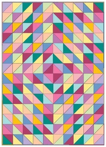 Beginner Lap Throw Quilt Kit 40.5x56.5 Inch Half-Square Triangle Chambray - Picture 1 of 6