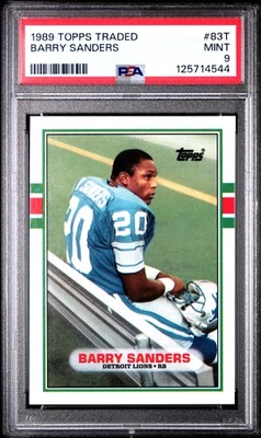 1989 Topps Traded #83T Barry Sanders Rookie MINT PSA 9 - QTY AVAILABLE - Image 1 of 2