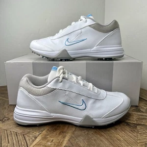 Nike Shoes Womens 8.5 Air Golf Cleats Sneakers 309892-111 White Faux Leather - Picture 1 of 8