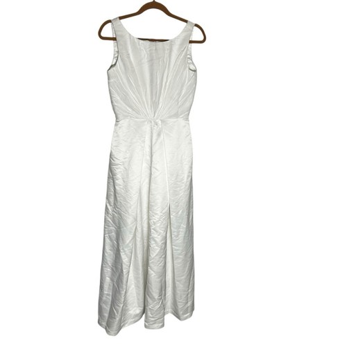 VALENTINO Abito Frances Valentine Crisantemo A Line Bianco Shirred Vestito Pieghettato 0