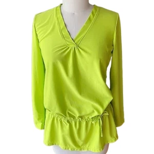 ATHLETA Neon Green Wick-It Swimsuit Bathing Suit Coverup #581751 ~ Womens MEDIUM - Picture 1 of 6