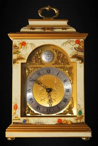 Hand Painted Chinioserie English Bracket Clock by Elliott of London - Picture 1 of 10
