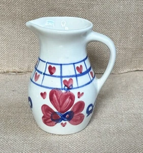 Vintage Country Hearts Creamer Mini Pitcher Farmhouse Americana Cottage Core - Picture 1 of 8