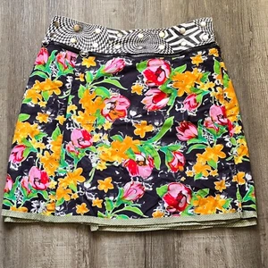Zand Amsterdam Snap Reversible Wrap Skirt Adjustable One Size Patchwork Grunge - Picture 1 of 18