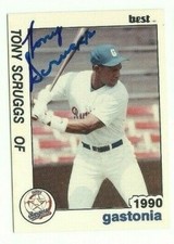 Tony Scruggs 1990 Best Gastonia Rangers signed auto autographed card 