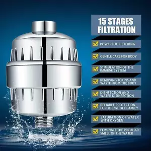 15 Stage Shower Head Filter Purifier with Filter for Hard Water Softener - Picture 1 of 11