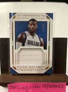2015-16 National Treasures Super Swatches Jersey #47 Wesley Matthews /99 - Picture 1 of 2