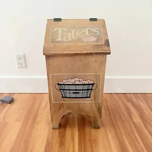 Vintage Holz Gemüse Kartoffeln Tater 'N Zwiebeln Vorratsbehälter Bauernhaus Box - Bild 1 von 9