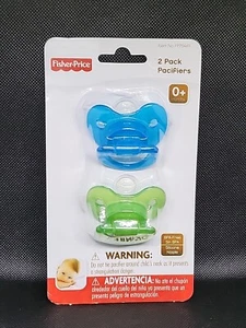 2 Pack of Fisher Price Pacifiers Silicone Nipple BPA Free 1 Blue & 1 Green NEW!! - Picture 1 of 2
