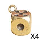 4x Brass Dice Keychain Dice Pendant Charm Key Chains Bracelet Vintage Key Chain