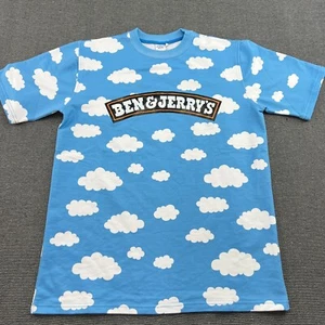 BEN & JERRY'S Shirt Medium Makes United Cloud White Blue Ice cream Wanna Spoon - Picture 1 of 11
