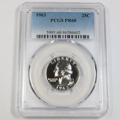 1963 P PCGS PR68 | SILVER Washington Quarter - 25c US Coin #43129P - Image 1 of 2