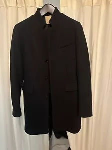 SEXY WOOYOUNGMI Paris Coat With Lapel In Shell And Wool - NAVY / Men’s 46 - Picture 1 of 8
