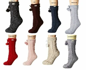 NUEVO CON ETIQUETAS UGG Mujeres Pom Pom Forrado de Vellón Crew Acogedor Grueso Tejido Calcetines Perfectos Vacaciones G - Imagen 1 de 7