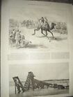 Tent pegging on a camel & sunken dredger Suez Canal 1885 prints ref AM