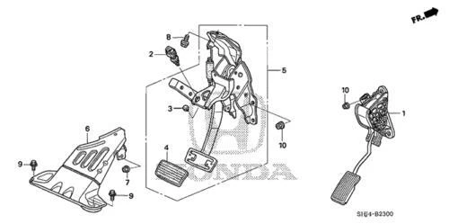 Genuine Honda Pedal Assembly Accelerator 17800-SHJ-A01 - Изображение 1 из 1