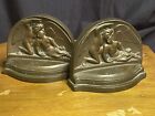 Livres en bronze ange victorien et chérubin - fée en bronze art déco