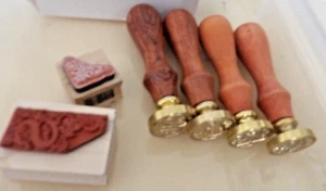 Sealing Wax Stamps-Alphabet J,K,R,S- Initial S and Floral corner  -new - Photo 1/4