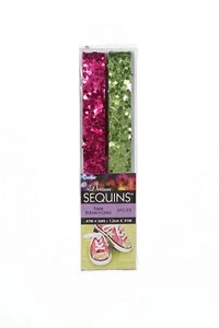 Darice SEQ308D Hexagon and Square Shape Sequin Tape, 36-Inch, Fuschia and Lime - Picture 1 of 1