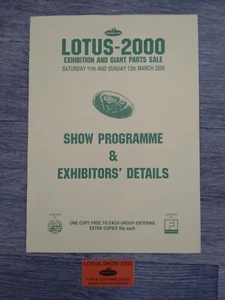 Venta de piezas de exhibición de Lotus programa de guía Donington marzo de 2000 - Imagen 1 de 2