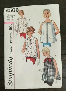 Simplicity 3510 Vintage 50s 60s Maternity Top Shirt Sz 12 Bust 32 Cut Complete - Picture 1 of 5