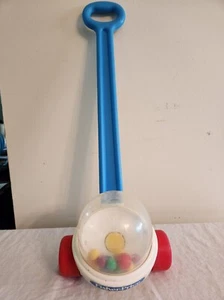 Fisher Price Mattel Corn Popper Push Toy 2011 Blue Handle - Picture 1 of 6