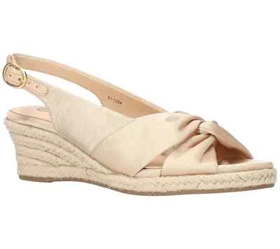 Bella Vita Kimora Thai Silk Natural Tan Shoe Sandal Wedge Espadrille 8.5 8 New 2 - Image 1 of 4