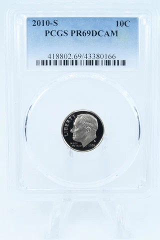 2010-S PCGS PR69DCAM Roosevelt Dime Proof 10C Cover