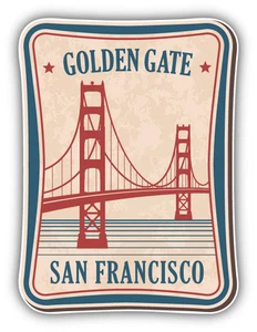 Golden Gate San Francisco Vintage Label Car Bumper Sticker Decal 4'' x 5'' - Picture 1 of 1