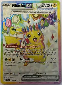 Pokemon Pikachu EX Deutsch 219/191 Stürmische Funken Terakristall FA Near Mint - Bild 1 von 2