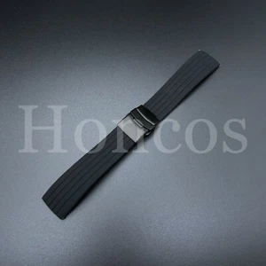 20 MM Color Silicone Rubber Watch Band Strap Deployment Black Clasp Replacement - Picture 1 of 5