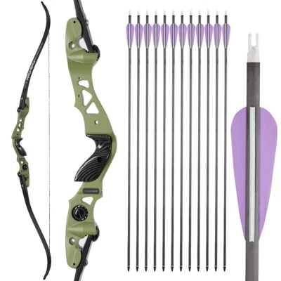 Arco de derribo recurvo ILF 62" 25-60 lb tiro con arco caza tiro flechas de carbono Foto 1 de 4