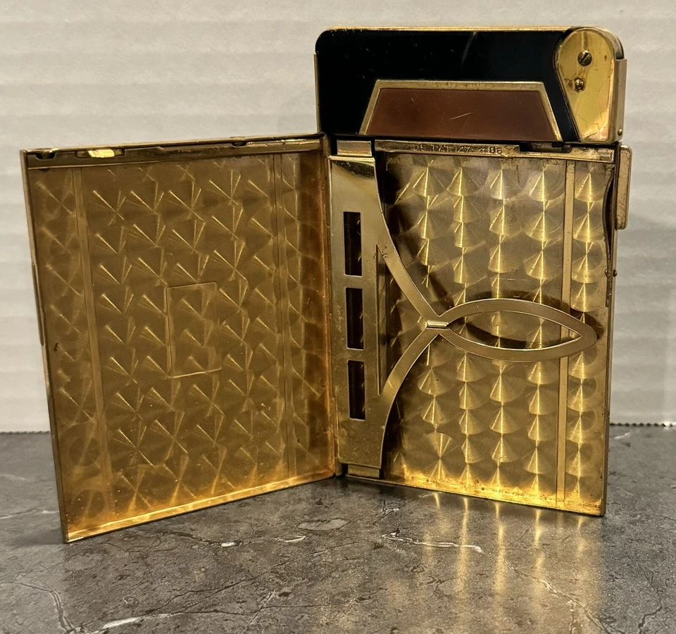 1 Rare Retro Lighter & Case PLUS 1 Novelty Ceramic Chef Ashtray W Lighter In Hat - Image 1 of 4